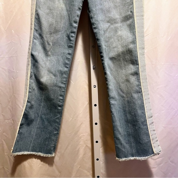 Veronica Beard Carly Kick Flare Jeans 27 Made in USA Tuxedo Stripe 11” Rise $298 - Picture 3 of 9